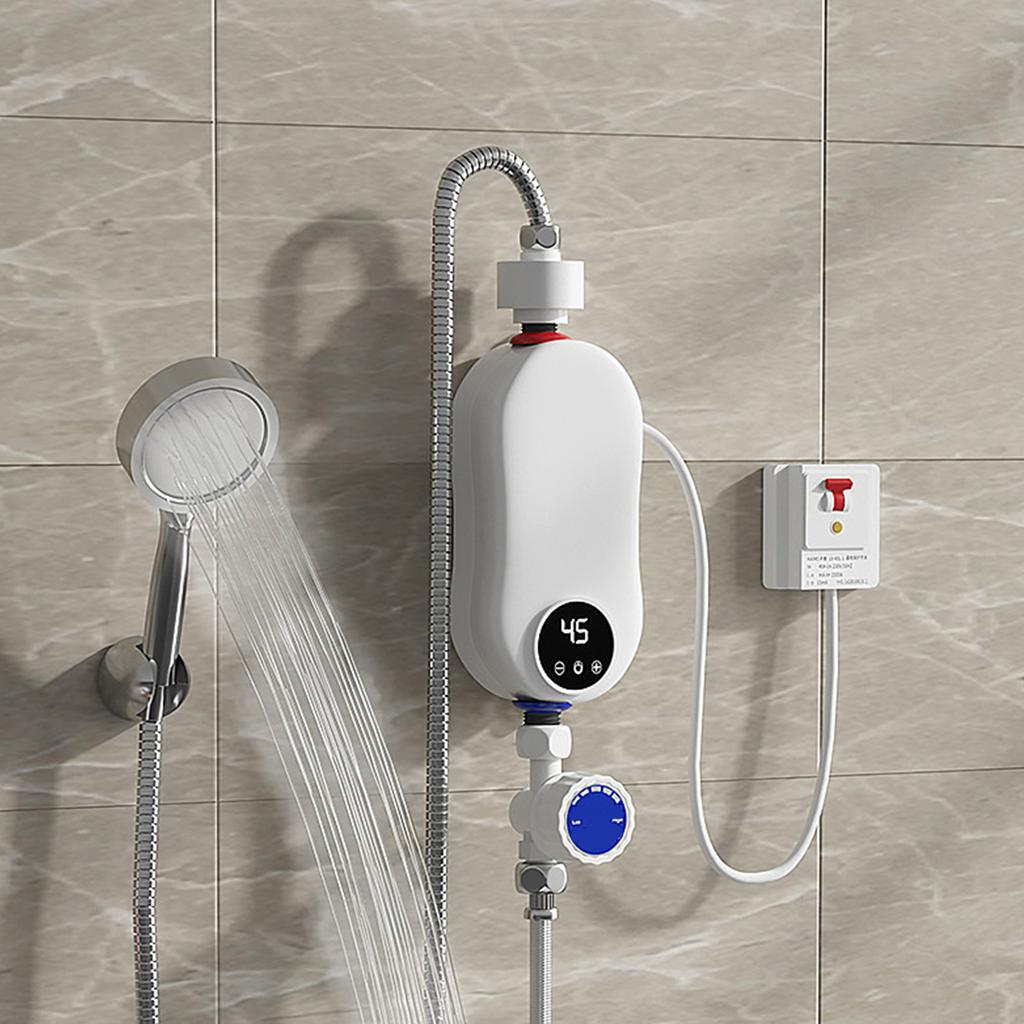Mini Tankless Water Heater Instant 5500W Electric Water Heater with LED Touch Screen Temperature Control 30 55 degrees