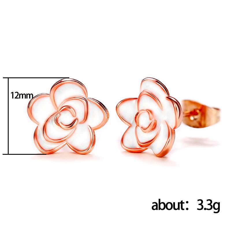 Hot-selling New Models, Sweet Japanese and Korean Student Temperament Style Camellia Women's Stud Earrings and Ear Jewelry