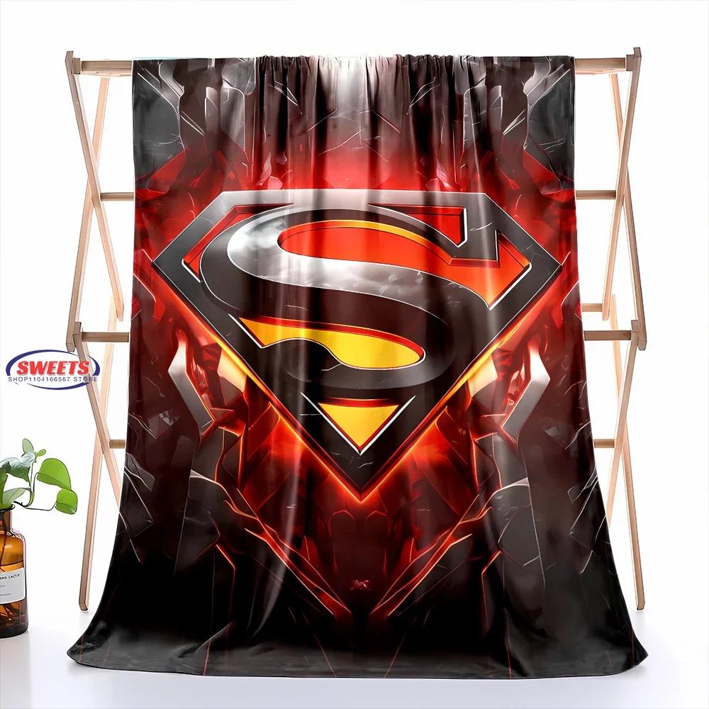New Arrive Classic Superman Logo Blanket Sofa Bed Cover Four Season Soft Fluffy Quilt Blanket Flannel Throw Outdoor Leisure Nap