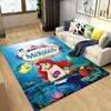 1pc Mermaid Pattern Area Rug Soft Flannel Floor Mat for Living Room,Office,Bedroom and Carpet,Sofa Coffee Table Floor Mat