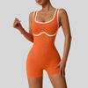 Women's Fashionable Solid Color Round Neck Tight Back Yoga Suit Yoga Jumpsuit