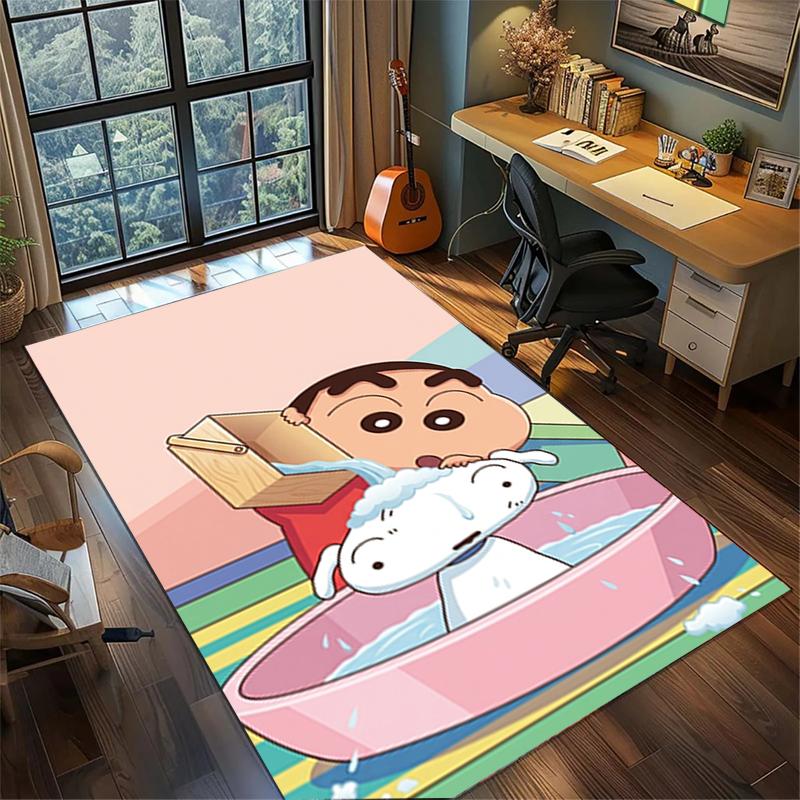 Washable Non Slip Crayon Shin-chan Rug Large Area Floor Mat Bedroom Gamer Room Decor