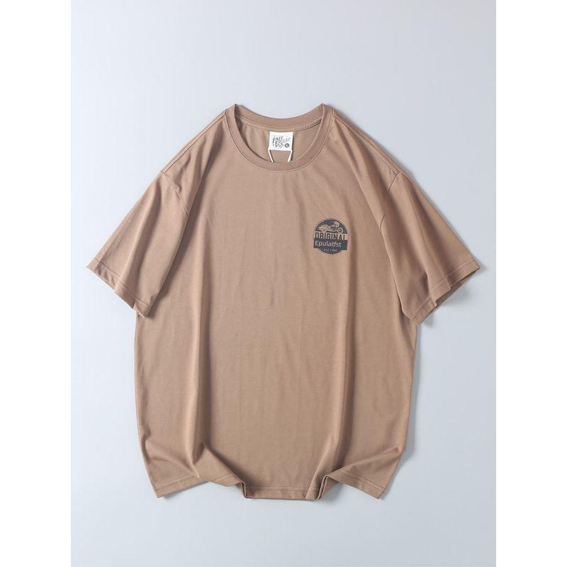 Fashionable American-Style Printed Short-Sleeve T-Shirt for Men, Summer Casual Round-Neck Top, Export Surplus with Tags Removed