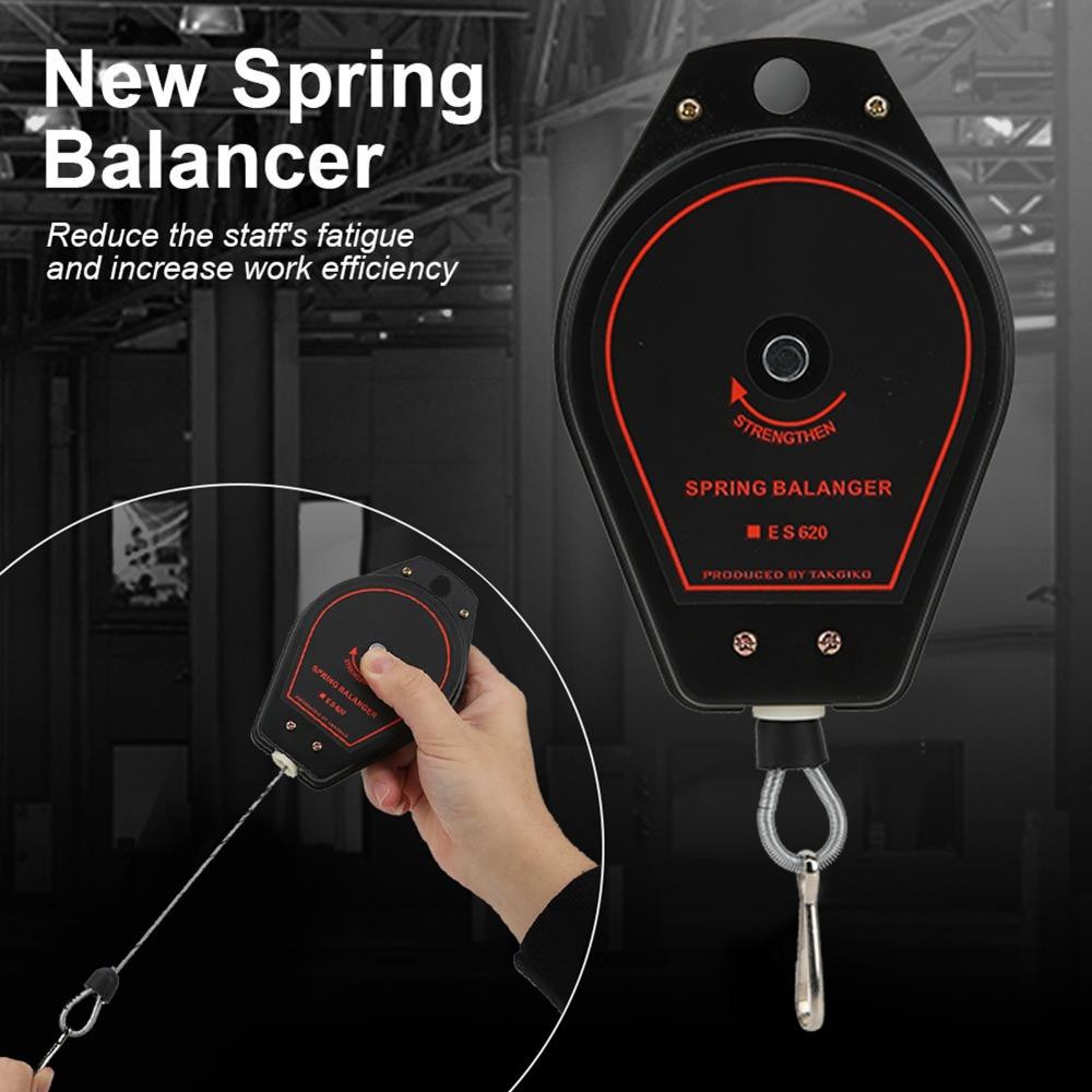 ES620 Spring Balancer 0.6~2.0kg Capacity Adjustable New Spring Balancer 1.35 Meters Black Spring Balancer Tool Tool Organization