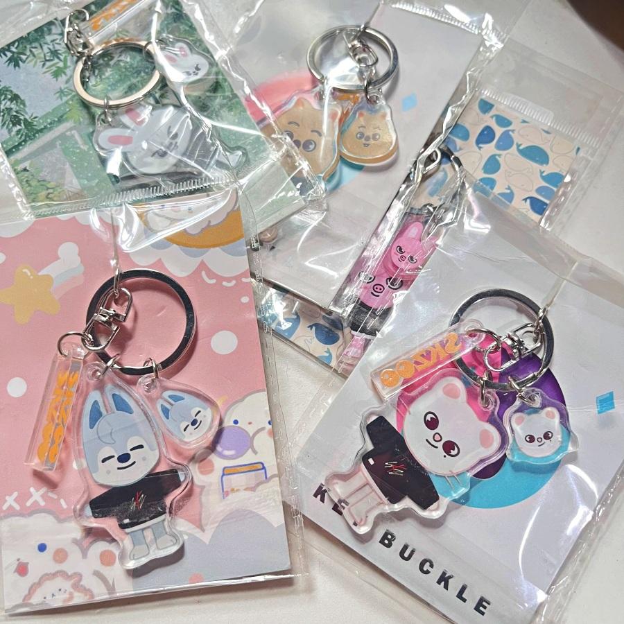 SKZ KPOP STAY peripheral keychain pendant acrylic double-sided pendant, trendy play hanging keychain pendantFan gifts