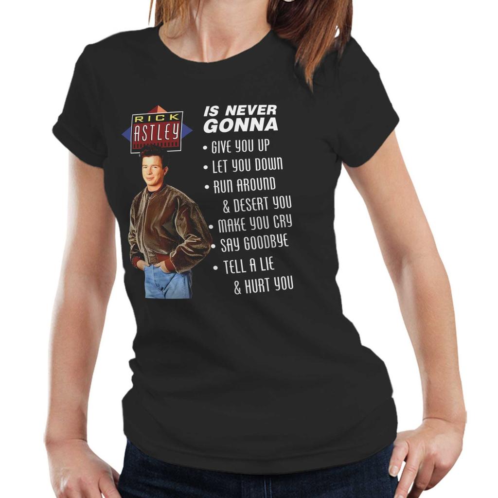 Rick Astley Never Gonna Give You Up T-shirt Unisex Semi Aderente Divertente Maglietta Meme