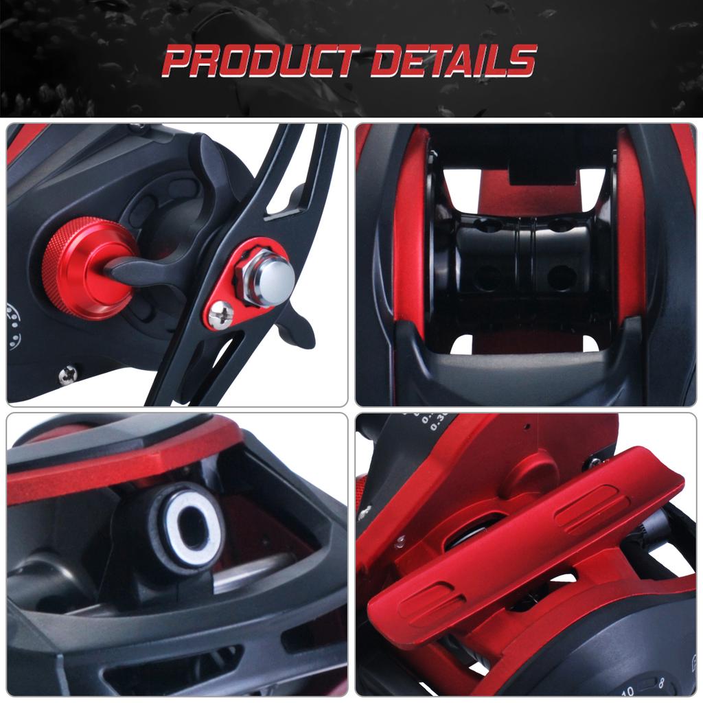 High Speed 8.1:1 Gear Ratio Baitcast Fishing Reel 19+1 Ball Bearings Baitcasting Fishing Reel