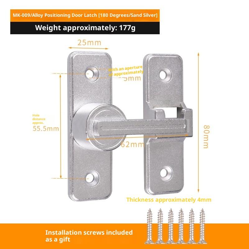 Door Lock Zinc Alloy 90 Degree Sliding Door Latch Heavy Duty Barn Gate Bolt Protect Privacy Cabinet Closet