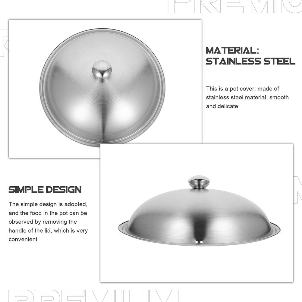 Stainless Steel Pot Lid Useful Pan Cover Lids Metal Cookware for Pots and Pans Wok Household
