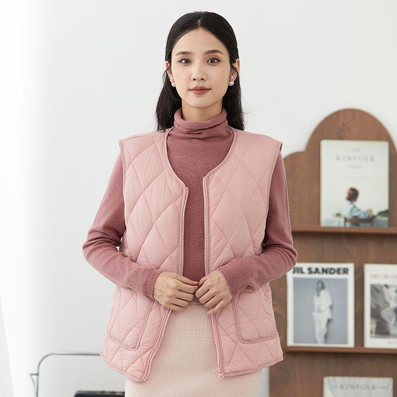 Large size autumn and winter down cotton vest women's new light and enlarged liner vest warm backing vest