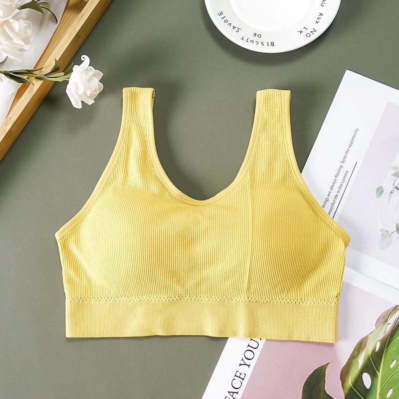 Canottiera Sportiva a Coste con Spalline Sottili e Imbottiture sul Seno - Traspirante, Bel Design sulla Schiena per Donne