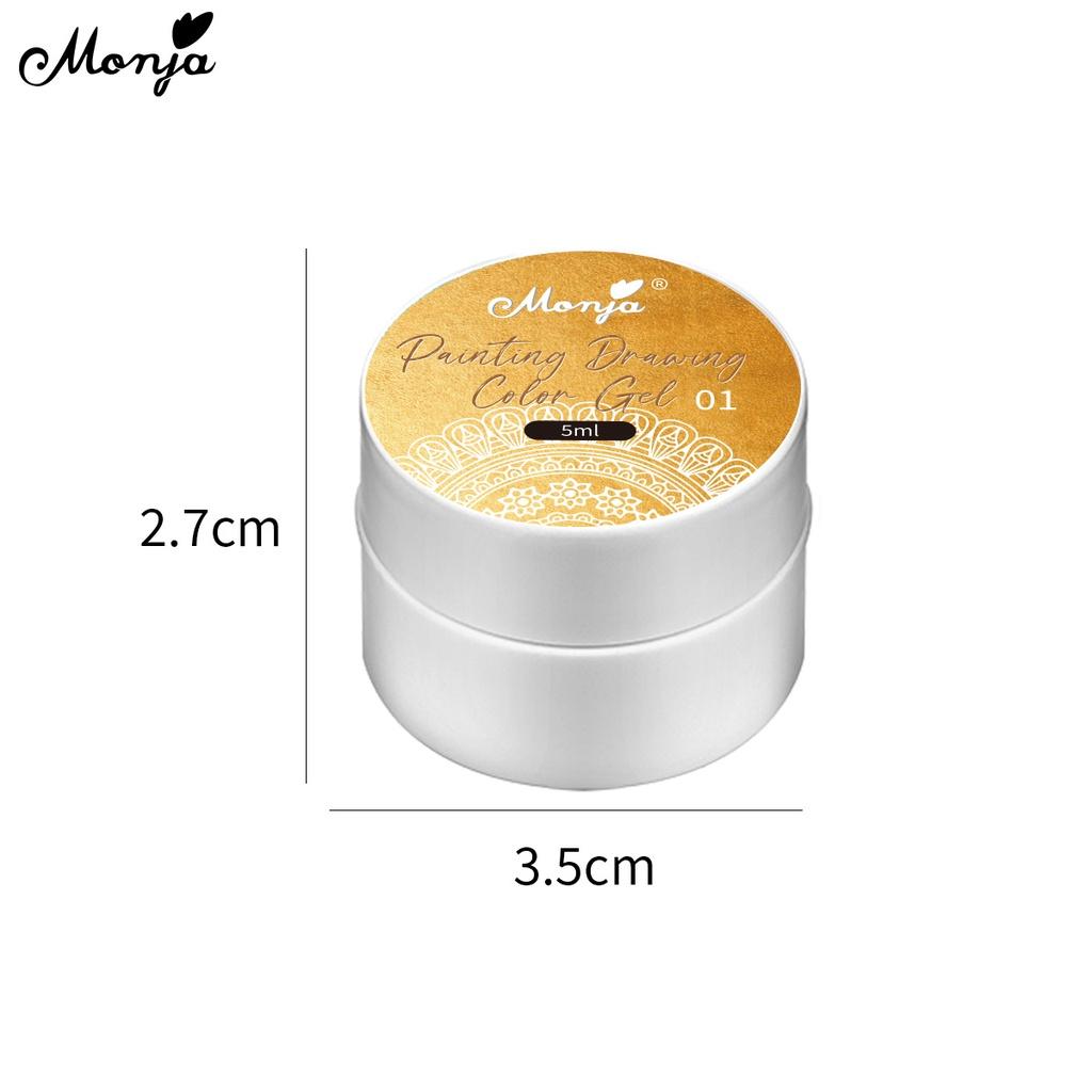 monja 5ml 12 barev Gel na malování nehtů UV lak Kreslení Černá Bílá Salonní barvy Lak Semipermanentní Vylepšení Manikúra Design Nástroj