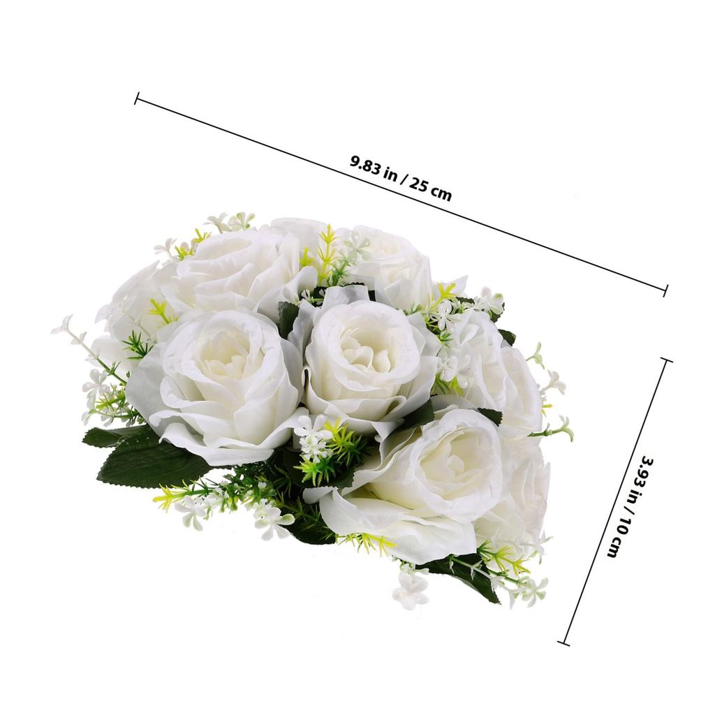 Fake Flower Ball Arrangement Simulated Rose Ball for Centerpiece Decoration Indoor Party Garden DIY Craft Lifelike Petals Fine