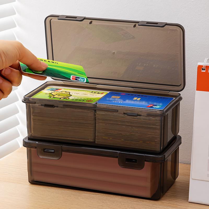 Czarne Przezroczyste Plastikowe Pudełko do Przechowywania z Pokrywką na Długopisy, Ołówki, Markery, Przybory Szkolne i Organizację Biura, Organizer na Biurko