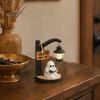 Gemütliche Halloween-Atmosphäre Licht Hängender Geist Nacht Harzfigurine, Vintage Bauernhaus Leuchtende Tischdekoration, Atmosphärische Innenraum-Feiertagsdekoration Warm