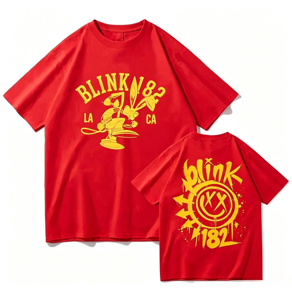 2026 New Blink 182 World Tour Fashion Tshirt Fans Follower Gifts For Unisexs And Unisexs Top Cotton Tshirt Y2k Streetwear Top