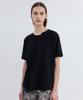 Rie Logo Embroidered Unbalanced Cut T Shirts Bk