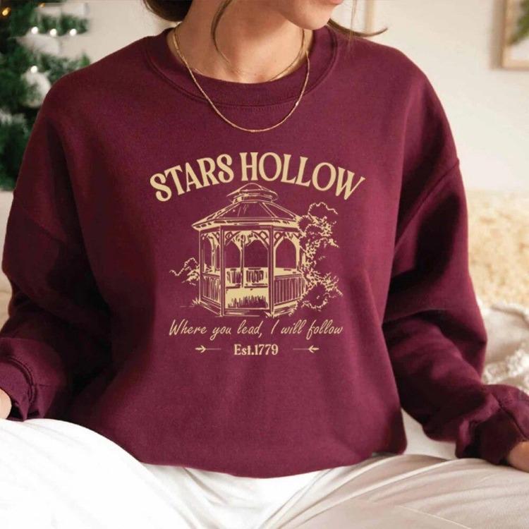 Vintage Women Gilmore Girls Luke's Diner Graphic Hoodie Stars Hollow Sweatshirt Comfortable Casual Streetwear Sweater