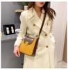 Korean version trendy fashion casual commuter women's shoulder bag European and American retro messenger bag color matching PU small square bag