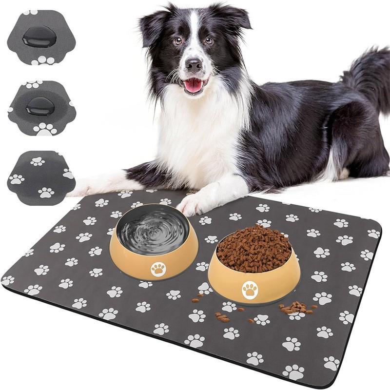 Pet Cat and Dog Feeding Diatomaceous Earth Mat, Anti-splash Mat, Water-absorbent and Quick-drying Home Mat
