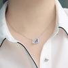 Swarovski Rhodinierte Faux-Kristallstein-Schwanenhalsketten Damen Blau