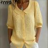 Moda damă ocazional vară primăvară cu model de flori imprimeu mânecă scurtă cu gât POLO Bluze și cămăși