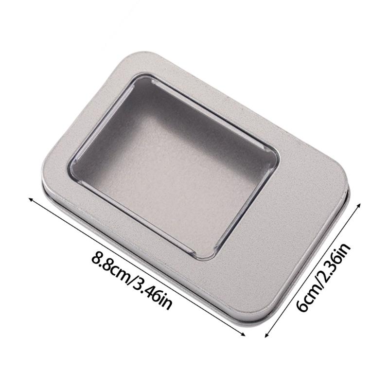 20pcs Tinplate Storage Box With Clear Top For Earrings USB Drive And Small Accessories Travel Jewelry Organizers