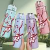 1PC Badminton Racket Sport 750ml Color Plastic Sports Water Bottle Leakproof Flip Straw Lid Suitable for Sports Office Home Use