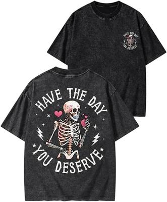 I Literally Hate Everyone Printed Women's Casual Shirt - Novel and Interesting Design Washed Thick Cotton Family Outfit T-shirt