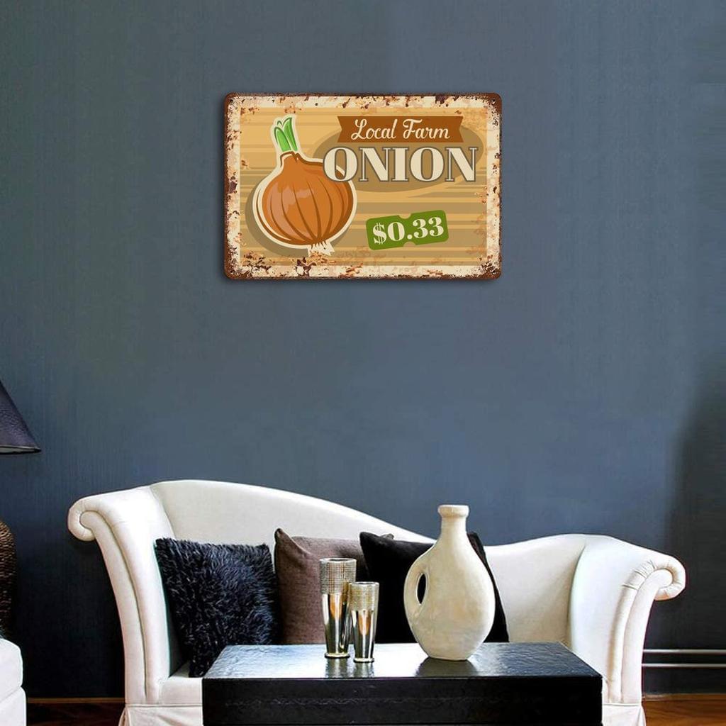 1 Pack Retro Metal Wall Art Décor, Distressed Plate Design, Ideal for Bar Café Restaurant or Home Living Room Kitchen Indoor Decoration