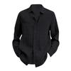 Four Seasons Long Sleeve Lapel Loose Button Cotton Stripe Cardigan Shirt Man
