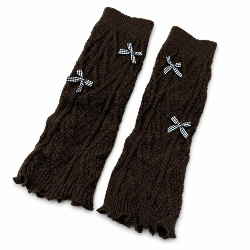 Knitted Style Bow Tie Leg Warmers Pile Stockings Stacked Socks Cute Guards Socks Ballet Style