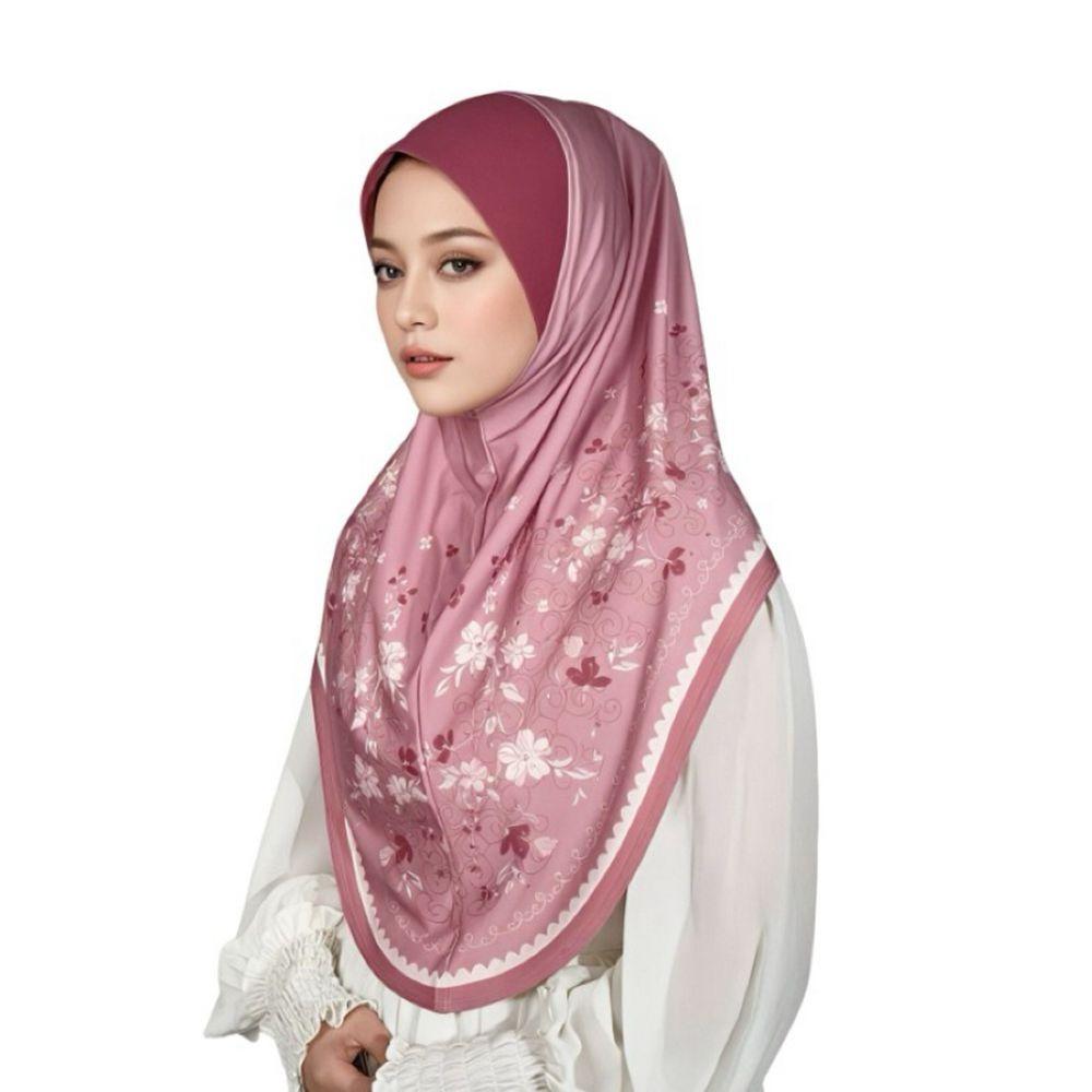 Breathable Eid Al-Fitr Long Floral Turban Adjustable Multiple Colors Printed Arab Lady Headscarf Versatile Cotton