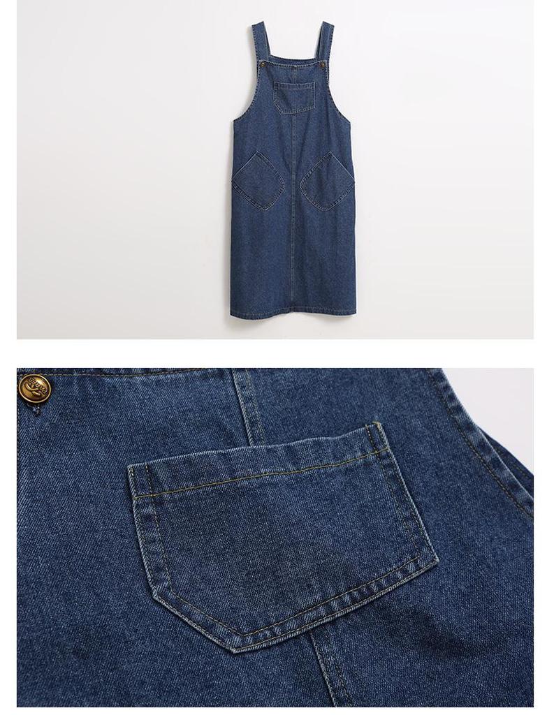 Jente denim vestkjole og langermet toppsett - Vår/høst 2025-kolleksjon for mellomstore og store barn