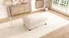 Sofa Stool with Storage, Chenille, Padded Footstool Bench with 8 Cm Legs, Versatile Seat Cushion for Living Room, Bedroom, Beige, 98x65x48 Cm