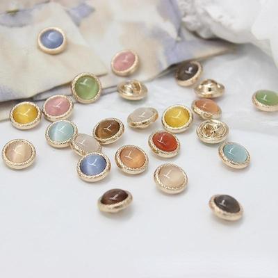 10 pezzi bottoni con gambo in pietra preziosa bottoni rotondi in metallo lucido con gemma da 11 mm bottoni per gonna donna colori multipli
