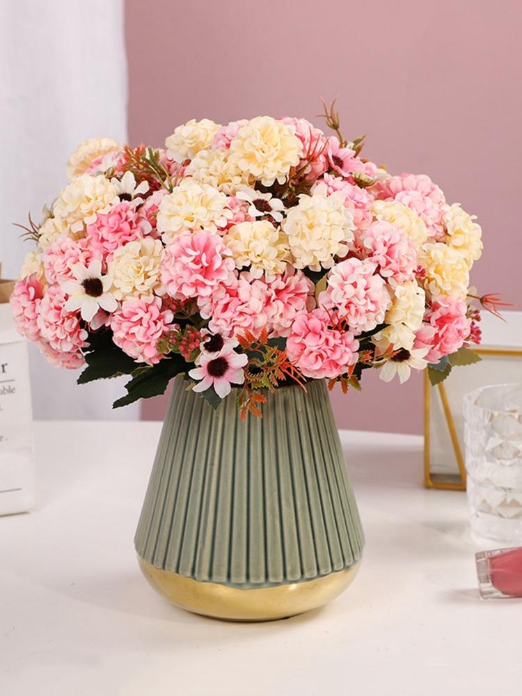 3 svazky hedvábná hortenzie umělá květina kytice falešná květina pro domácí kutily dekorace na svatbu