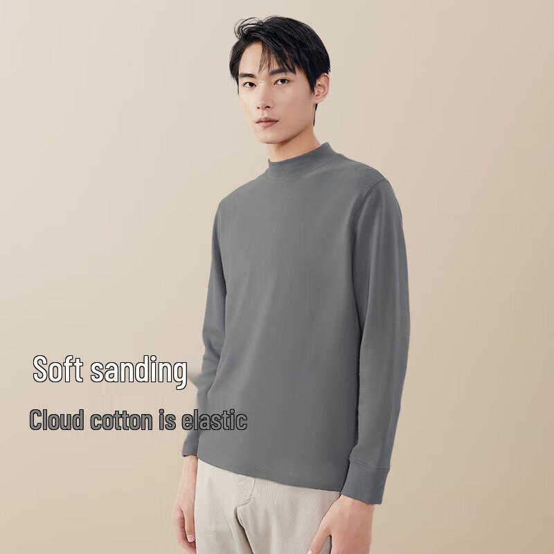 Hodo Men's 2024 Autumn Mock Neck Long Sleeve Base Layer T-Shirt