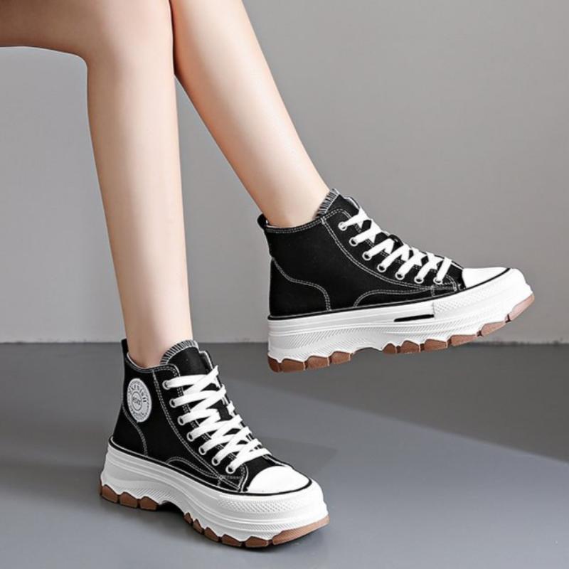 Wiosna, Lato, Jesień i Zima Damskie Buty Damskie Płócienne Buty do Kostki Białe Buty