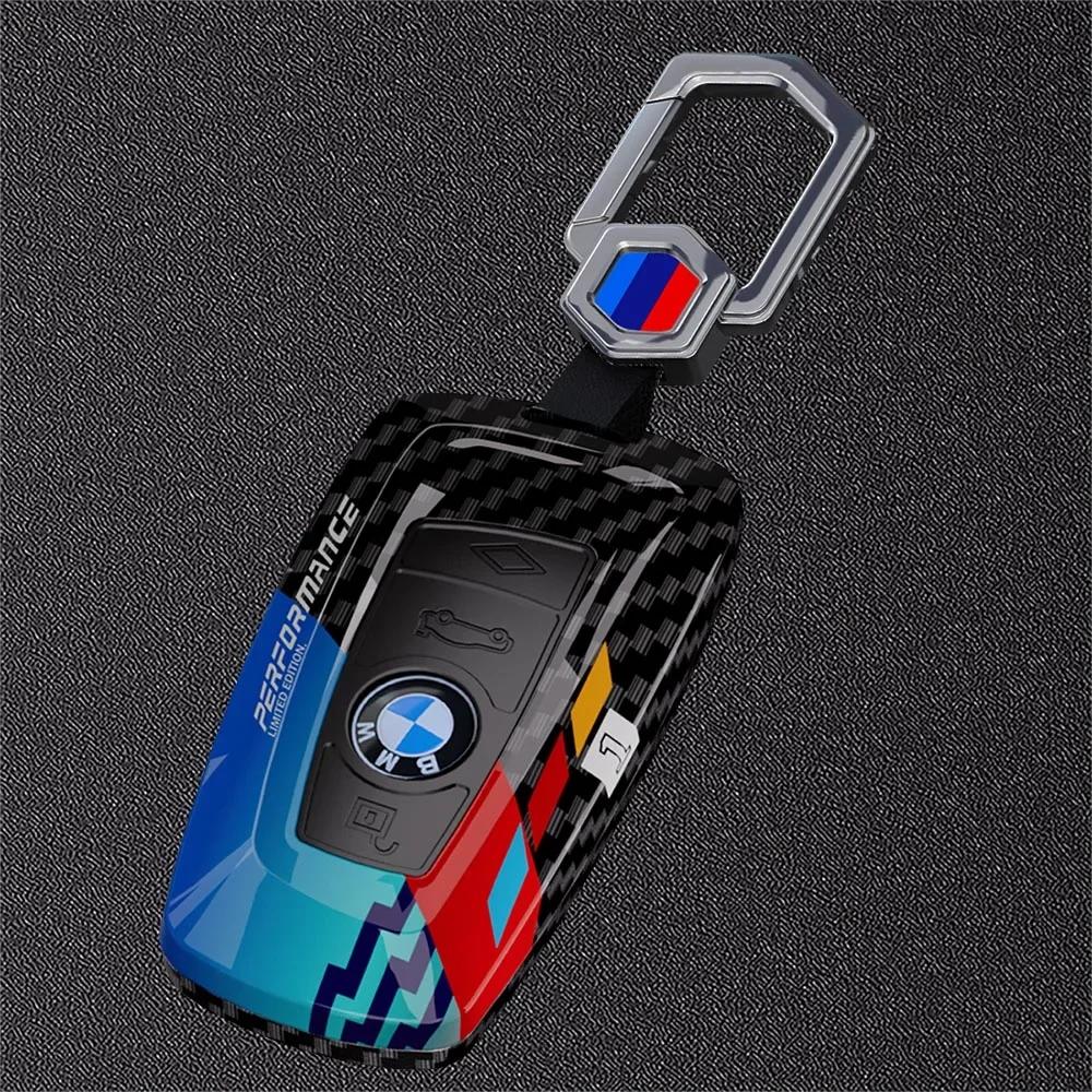 Autoaufkleber Heiß 2025 ABS Kohlefaser Auto Schlüsselanhänger Hülle für BMW 1 2 3 4 5 6 7 Serie X1 X3 X7 X5 X6 X4 F10 F20 F30 G20 G30 G01