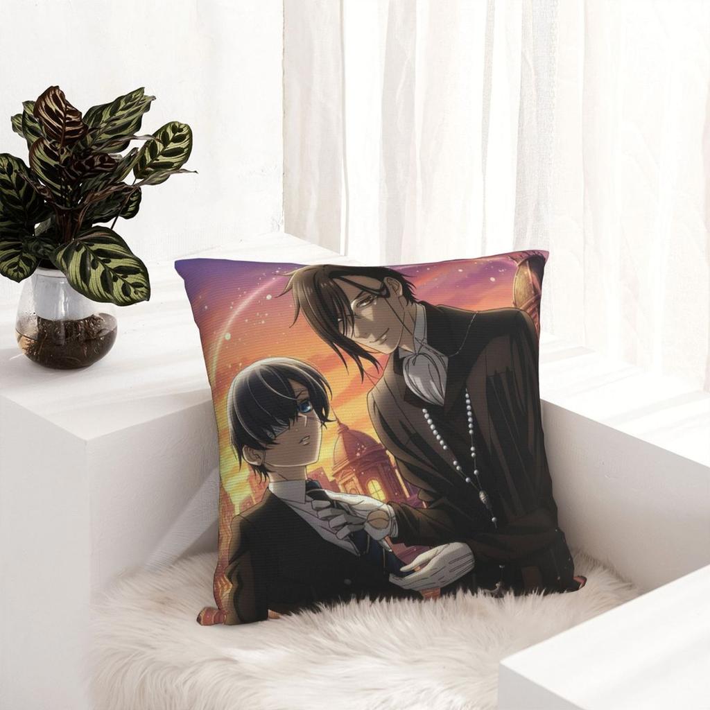 Anime Black Butler Square Pillowcase Cushion Cover Pillow Case Throw Pillow Cover for Home Sofa Living Room