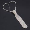 Women Necktie, Faux Pearls Wedding Guest Tie, Decorative Business Suit Tie, Outfit Accessory for Formal Events