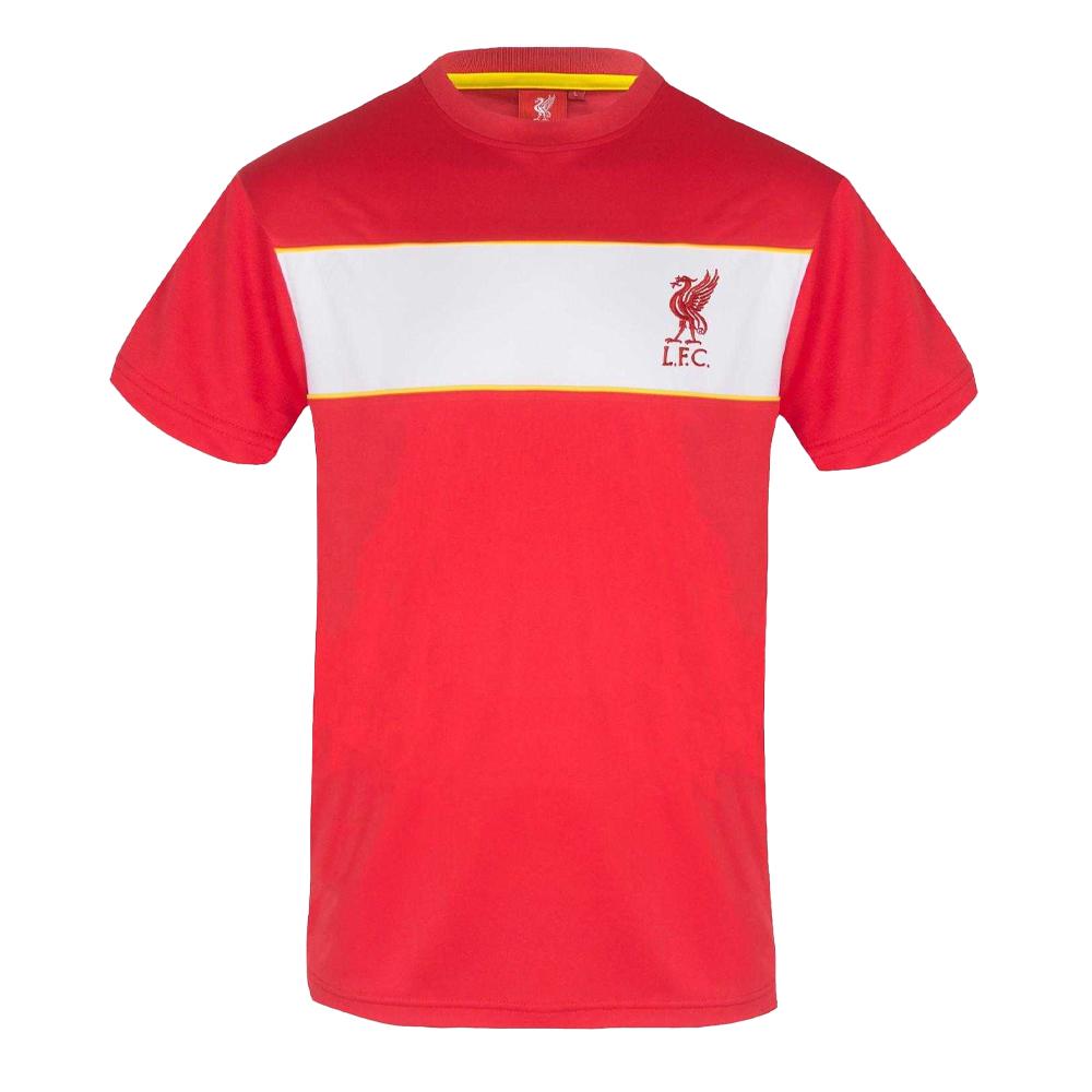 Liverpool FC Men's Contrast Striped Polyester T-Shirt