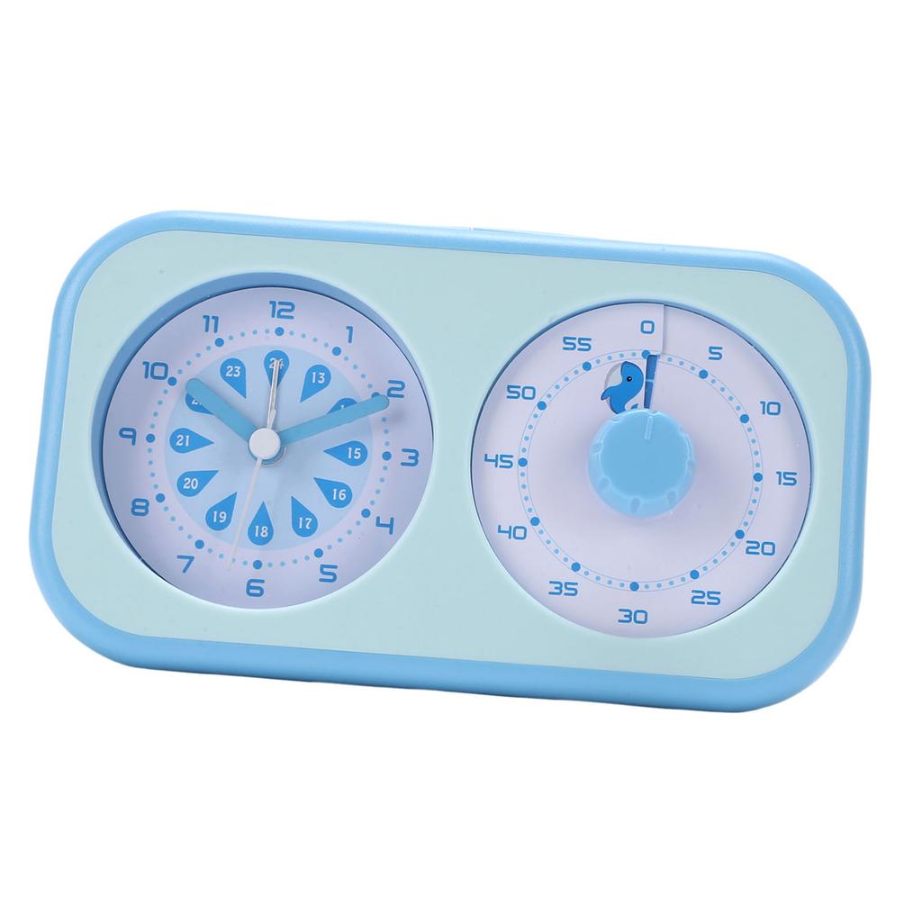 3 In 1 Timer Spouting Whale Pattern Visual Timer with Quiet Clock Loud Volume Alarm Clock for Time Management Tool