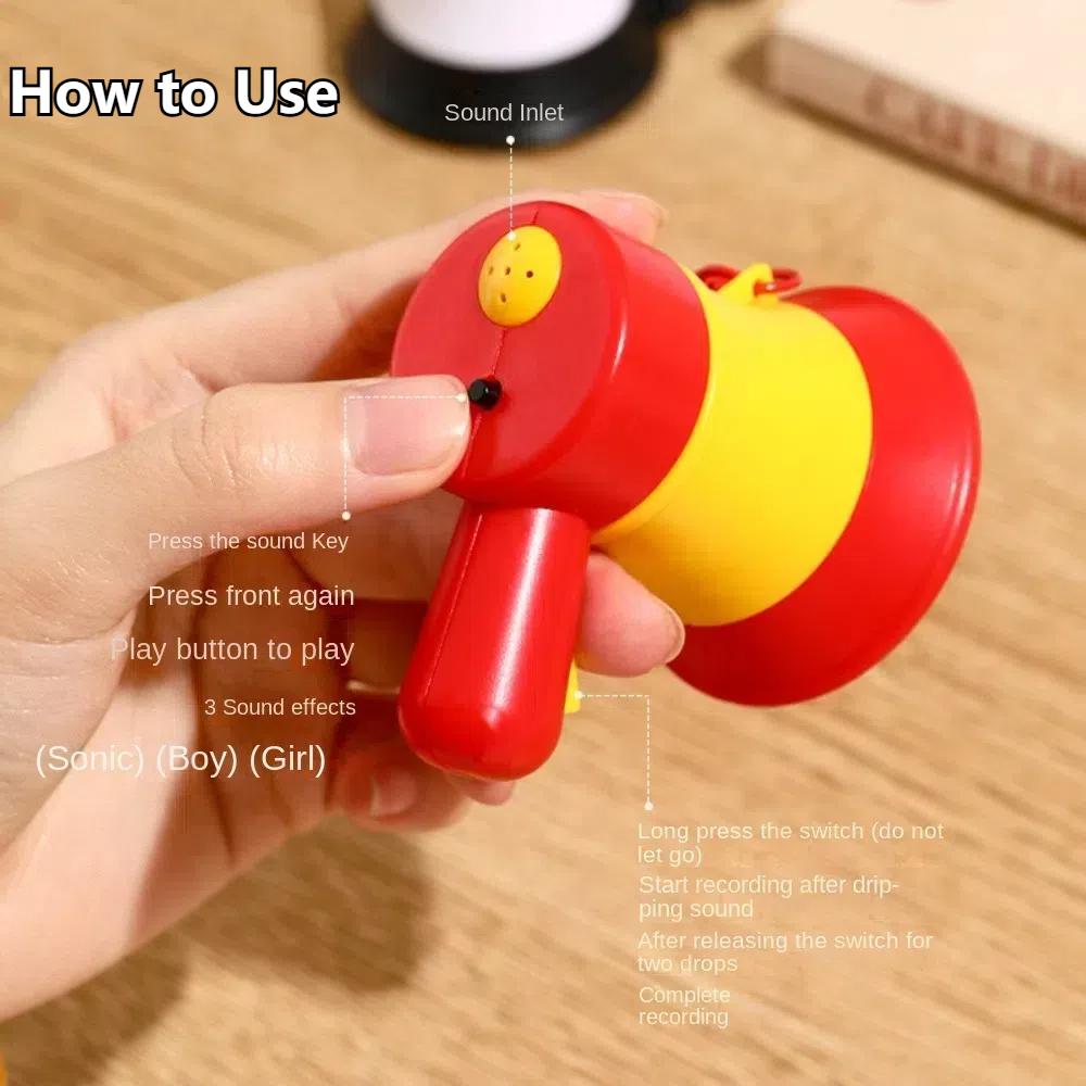 Recording Music Trumpet Key Chain Speaker Handheld Speakers Toy Music Keychain Pendant  Bag Pendant