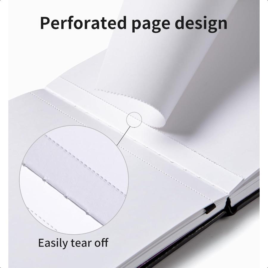ALKALO Square Sketchbook for Drawing 120 Pages Sketch Book 122LB 180GSM Thick Paper Mixed Media Sketchbook for Charcoal Pencil