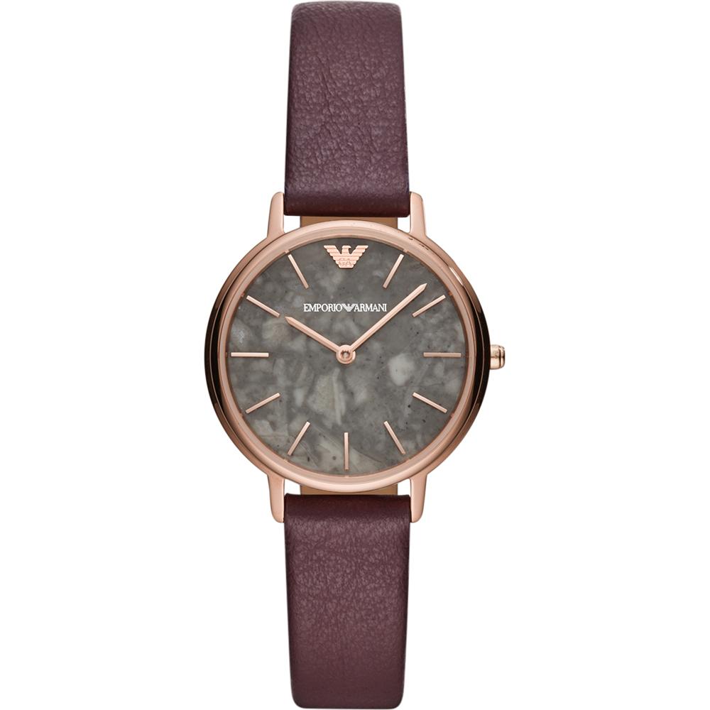Emporio Armani Grey Purple Leather Women s Quartz Watch AR11172 серый