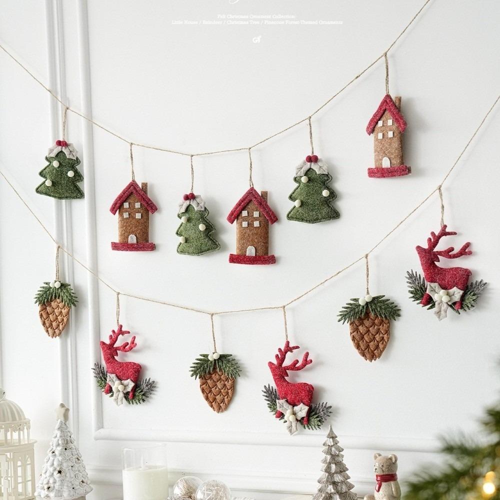 House Shape Tree Hanger Tree Motif Hanging Decor New Xmas Ornament Window Layout