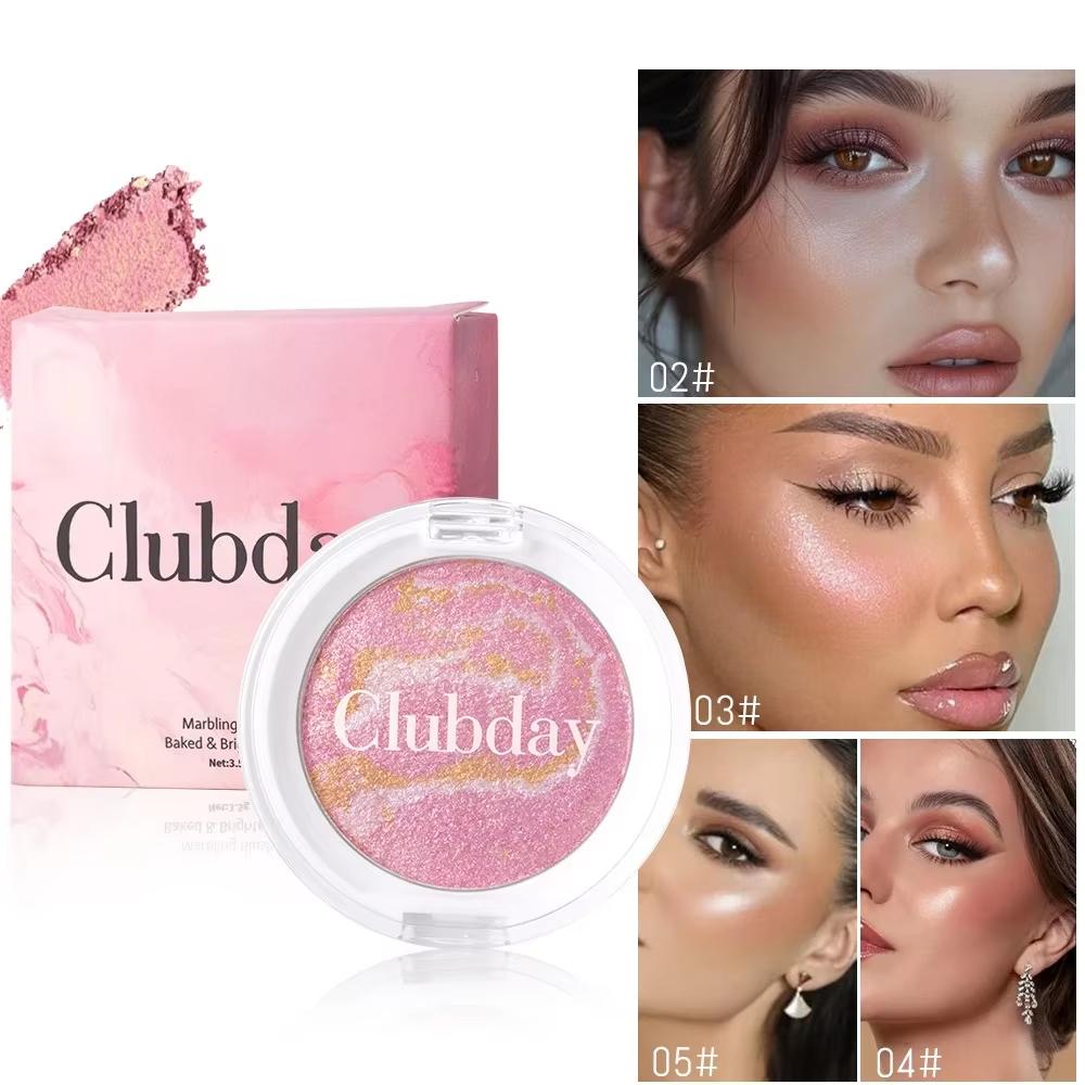 5 Colors Blush Palette Pearlescent Brightening Powder Cheek Tint Blusher Contour Shimmer Highlighter Palette Face Rouge Makeup