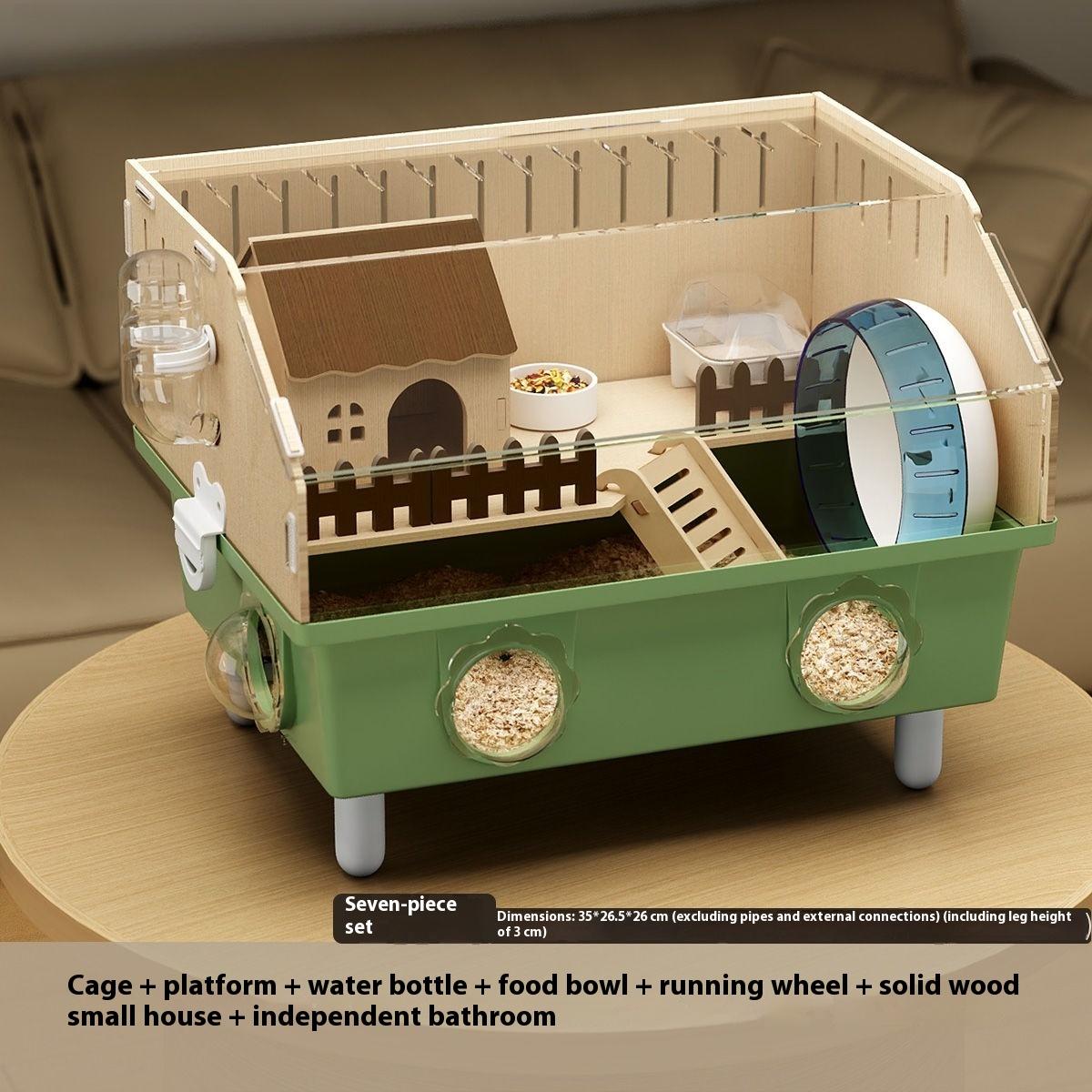 

Large Acrylic Hamster Cage Luxury Villa for Golden Hamster Complete Set with AccessoriesGifts for Pets